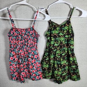 Old Navy Girls 8 Floral and Tropical Print Rompers Shorts